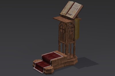 Lectern 讲桌模型-桌椅模型库-OBJ(.obj/.mtl)模型下载-cg模型网