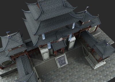 PBR 中国古代建筑模型-古代场景模型库-3ds Max(.max)模型下载-cg模型网