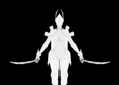 超时空双刀女战士模型_锈蚀天使作品_人物女人_cg模型网