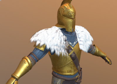 次时代 pbr 国王盔甲 战甲 战士 重甲 黄金 欧式 中世纪 贵族 将军 亲