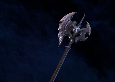 古代 巨斧 战斧 斧子 冷兵器 蓝色 金属 优惠 便宜