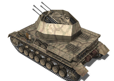 次时代写实二战德军坦克四号旋风式防空坦克模型,中***模型
