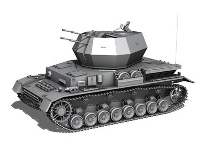 次时代写实二战德军坦克四号旋风式防空坦克模型,中***模型