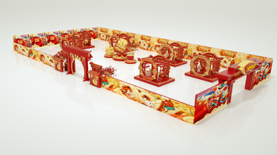 年货节 新春包装 美陈集市 新年美陈 市集活动 市集 气球包装 春节