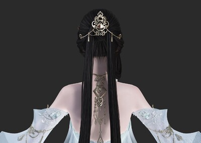 PBR 汉服美女模型-女人模型库-3ds Max(.max)模型下载-cg模型网