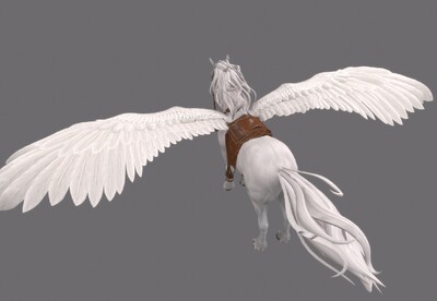 写实 次世代pbr 天马 神话飞马 精灵马坐骑 mount