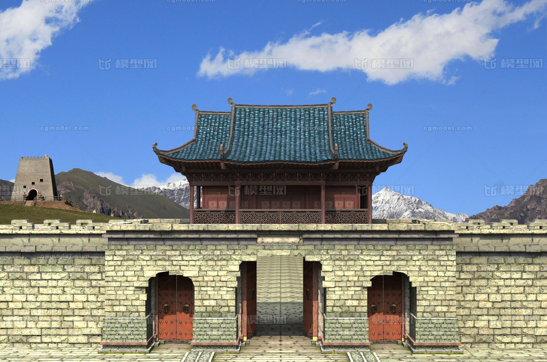 城门 古代城门 古城墙 明城墙 城门楼 _诸葛恐龙作品_建筑历史建筑_cg模型网