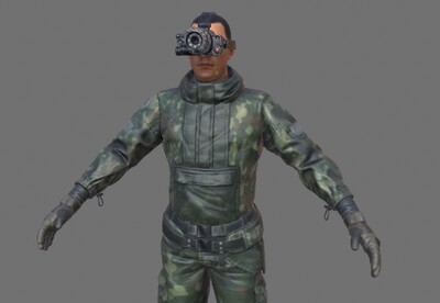 写实 次世代 pbr 狙击手 特种兵战士 solider 狙击部队