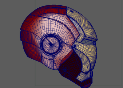 钢铁侠头盔建模三视图图片