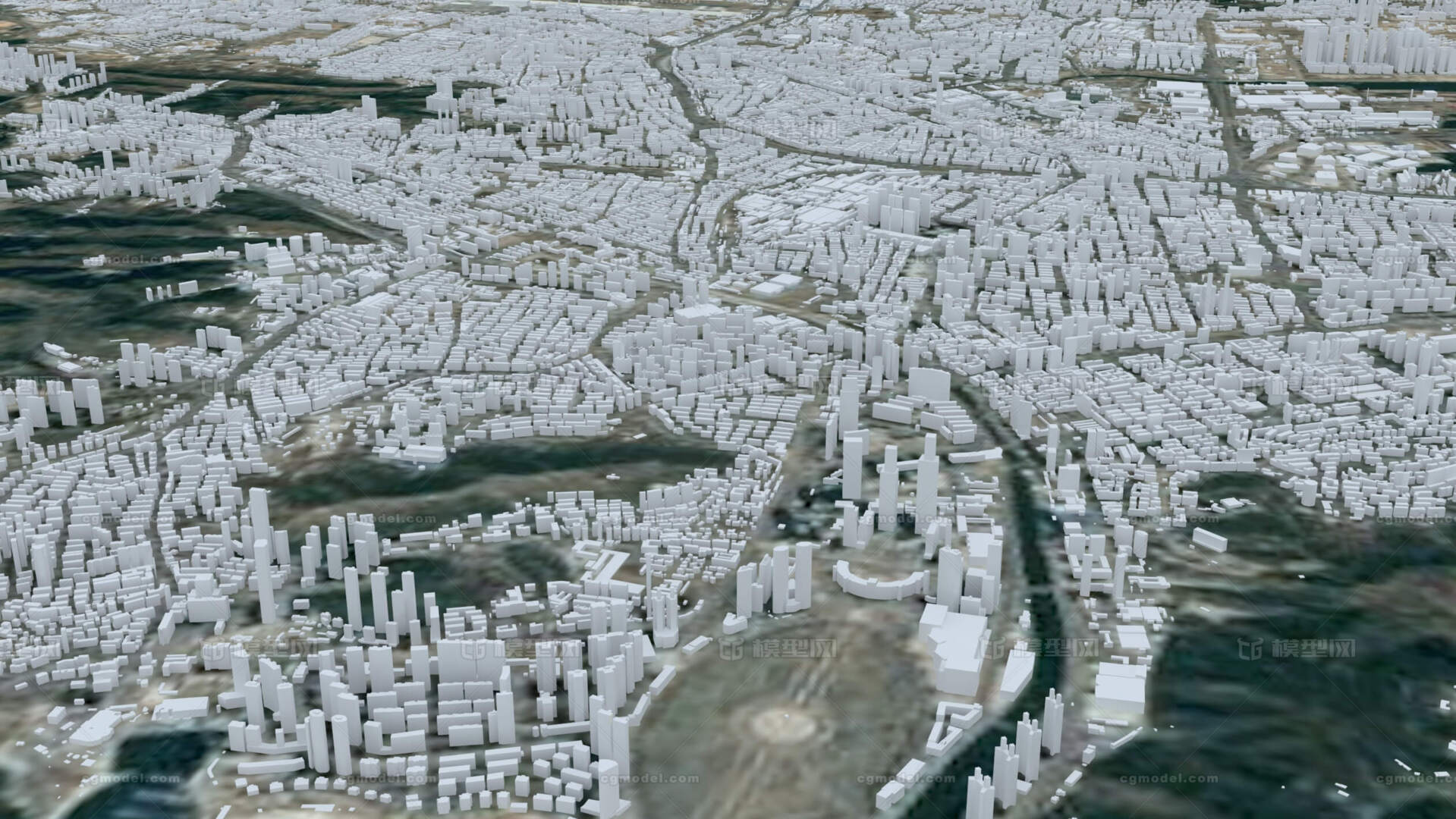 大连城市模型 大连智慧城市模型模型-现代场景模型库-3ds Max(.max)模型下载-cg模型网