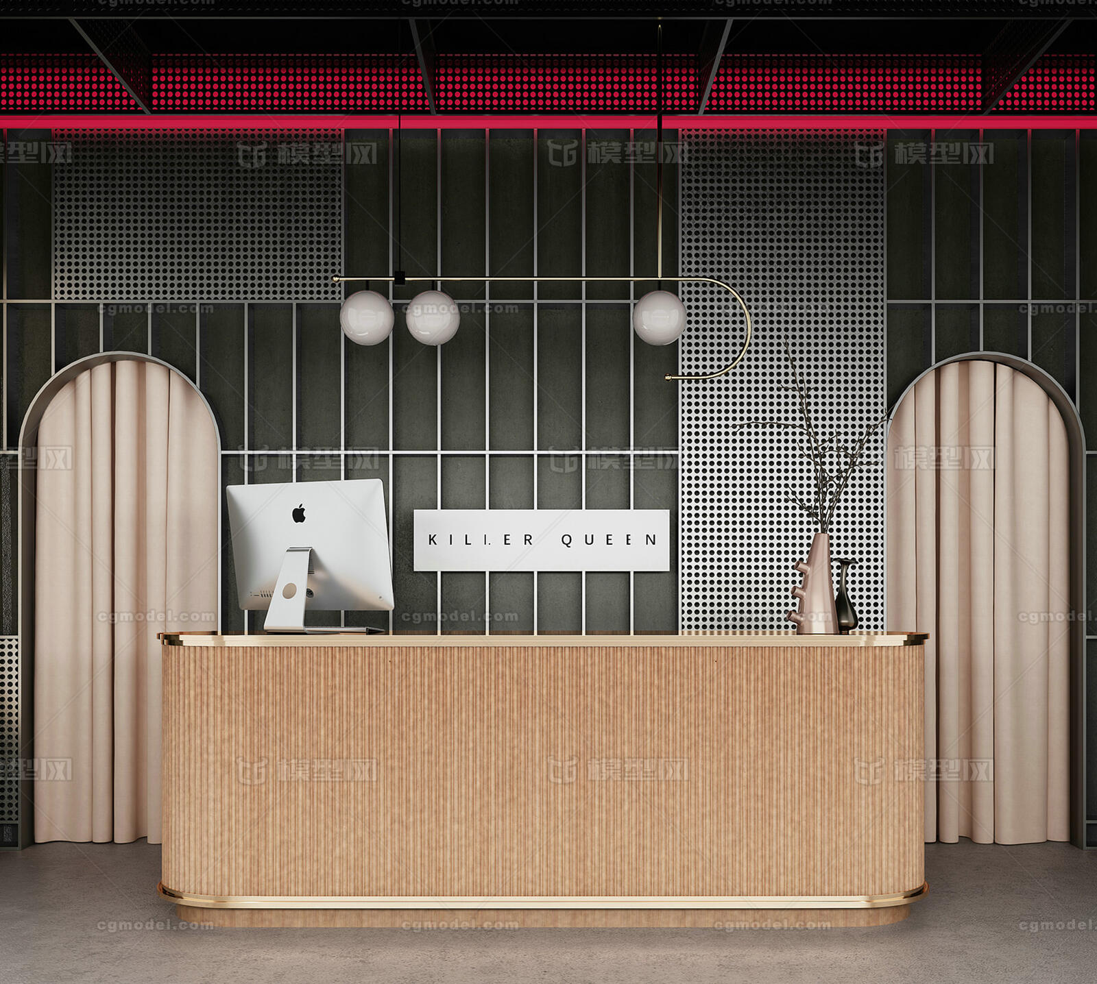 现代接待台 服务台模型-现代场景模型库-3ds Max(.max)模型下载-cg模型网