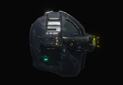 次世代 pbr 科幻全息头盔 军用头盔 赛博朋克 机甲 战警 全息影像