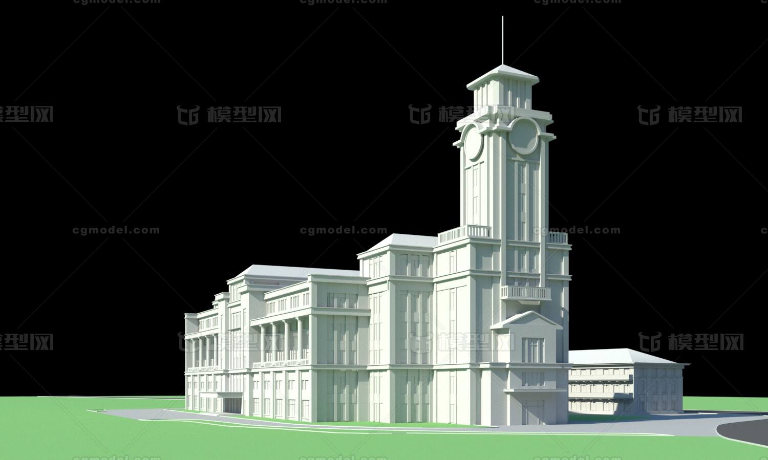 上海历史博物馆建筑素模模型-历史建筑模型库-3ds Max(.max)模型下载-cg模型网