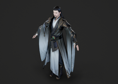 pbr 武俠 古裝 漢服 古代 人物 俠_冰是沉默的水作品_人物男人_cg模型