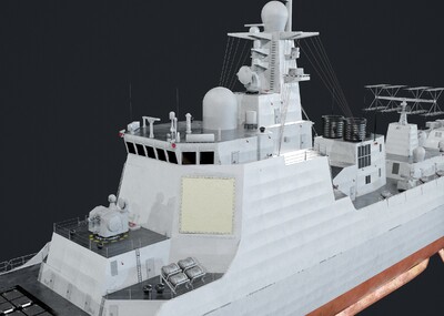 pbr 带绑定 052d型导弹驱逐舰 中国海军 中华神盾 盾舰 120成都舰