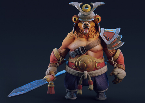 次世代pbr卡通熊战士 狗熊 棕熊 黑熊 灰熊 熊猫 熊卫兵 森林守护者