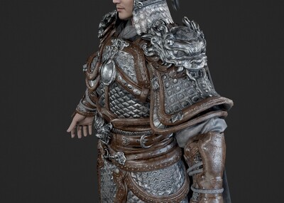 pbr 明朝武将 山文甲 将军 盔甲头盔铠甲 锁甲链甲扎甲 古代将军 大明