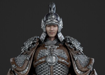 pbr 明朝武将 山文甲 将军 盔甲头盔铠甲 锁甲链甲扎甲 古代将军 大明