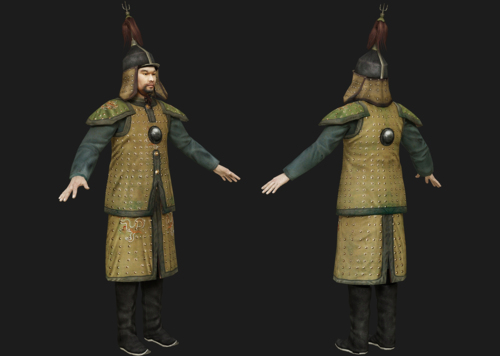 动作绑定 明朝将军 神机营 百户 千户盔甲 卫所士兵铠甲 棉甲 布面甲