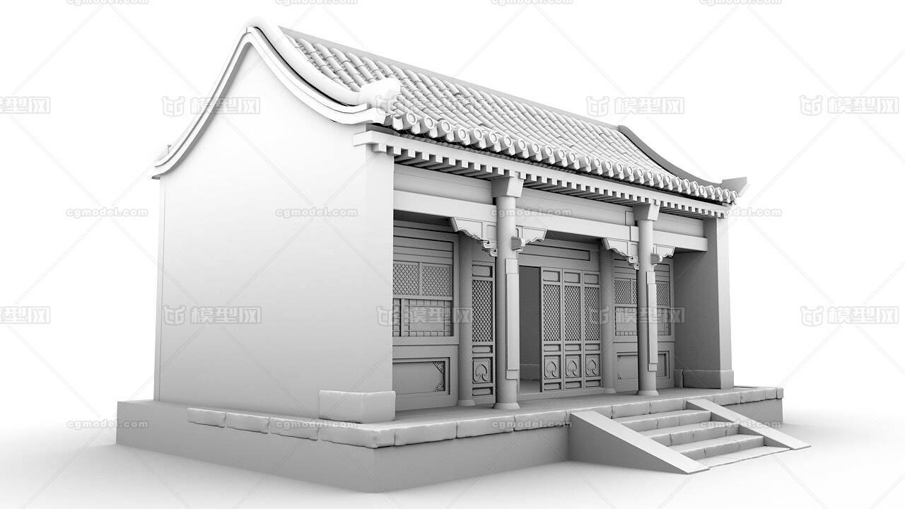 MAYA古建筑房子模型 民房模型-历史建筑模型库-OBJ(.obj/.mtl)模型下载-cg模型网