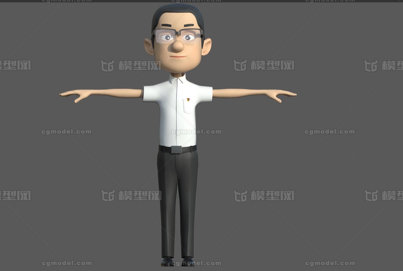 卡通领导 教师模型-男人模型库-Maya(.ma/.mb)模型下载-cg模型网