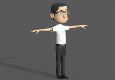 卡通领导 教师模型-男人模型库-Maya(.ma/.mb)模型下载-cg模型网