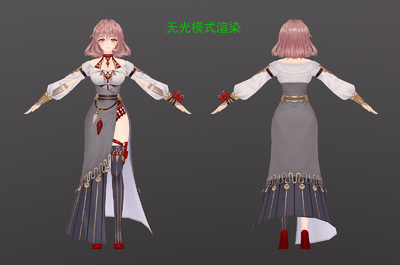 二次元日式古风长裙美女 长裙时装模型-女人模型库-3ds Max(.max)模型下载-cg模型网