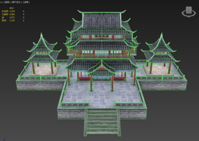中式古建筑 仙侠游戏 写实场景 古代楼阁模型-古代场景模型库-3ds Max(.max)模型下载-cg模型网