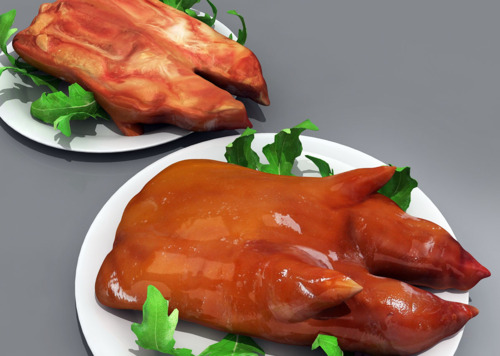 配景 猪手 猪脚 猪蹄 猪肉 红烧 卤 休闲 下酒 美食 食物  虚拟 现实