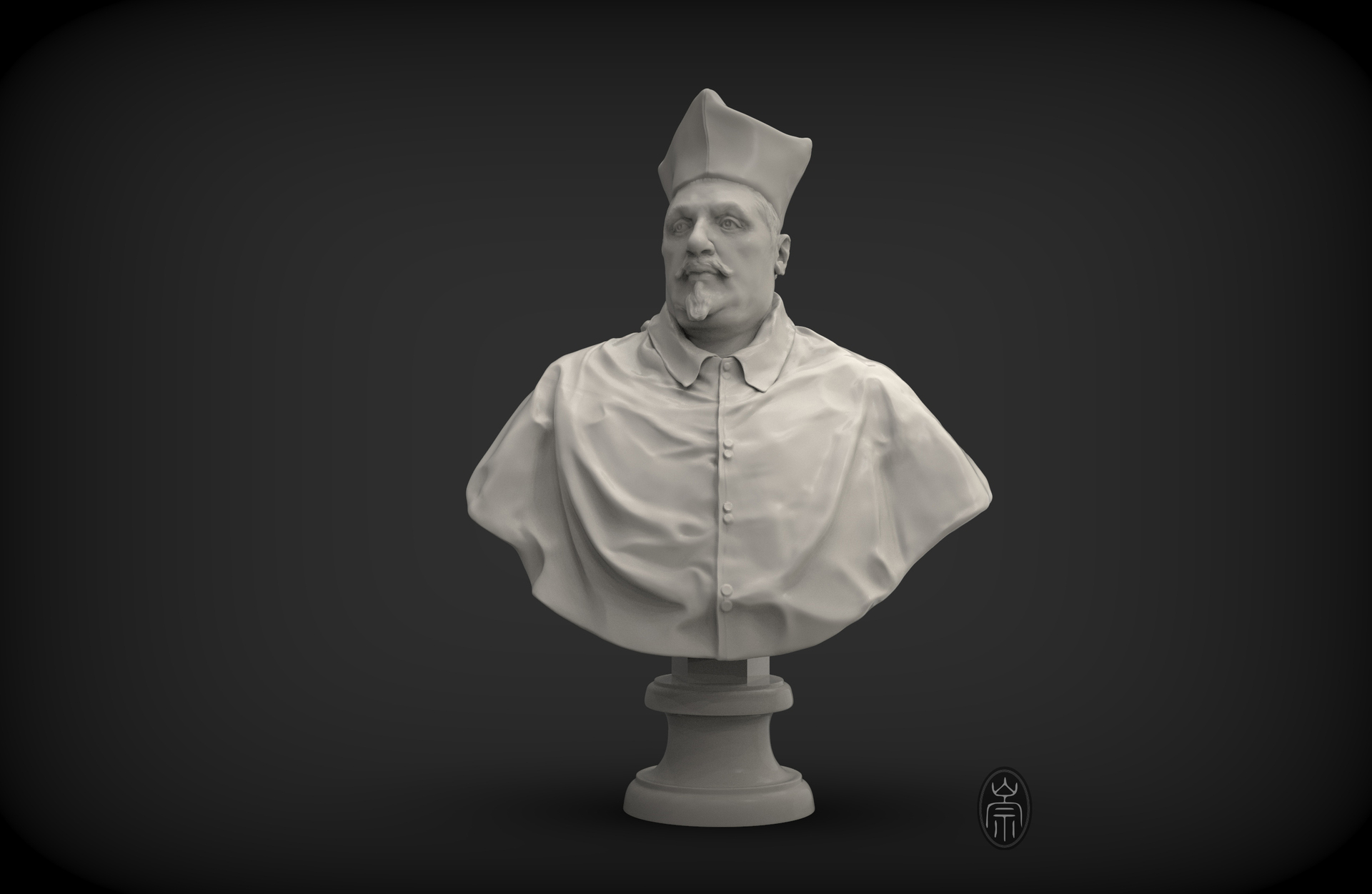 贝尼尼头胸像雕塑临摹