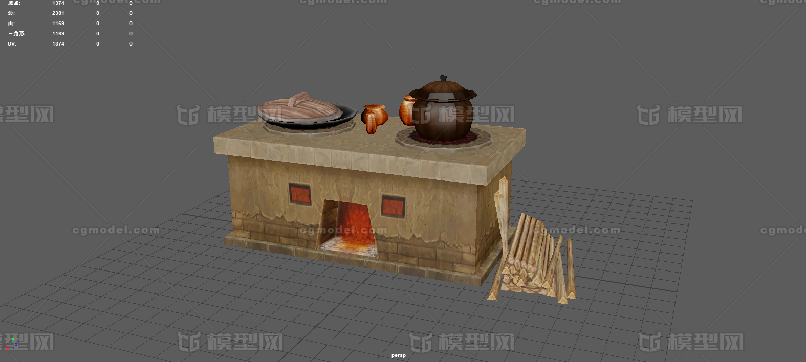 灶台 厨房模型-私人住宅模型库-Maya(.ma/.mb)模型下载-cg模型网