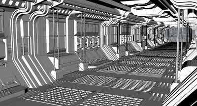 科幻建筑走廊模型-科幻场景模型库-FBX(.fbx)模型下载-cg模型网
