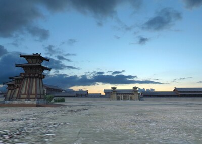 汉代瞭望塔建筑场景 塔楼模型-古代场景模型库-3ds Max(.max)模型下载-cg模型网