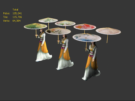 古装女子打伞模型-女人模型库-3ds Max(.max)模型下载-cg模型网