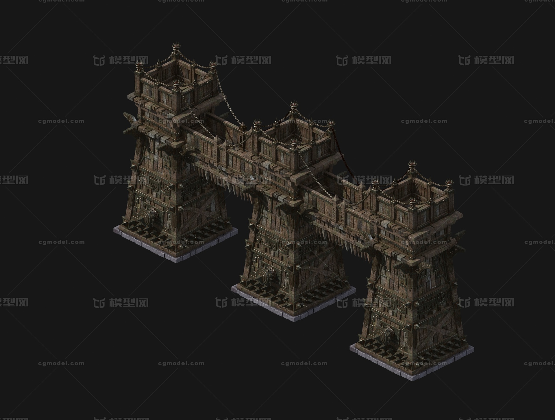 哨岗 哨塔模型-场景部件模型库-3ds Max(.max)模型下载-cg模型网