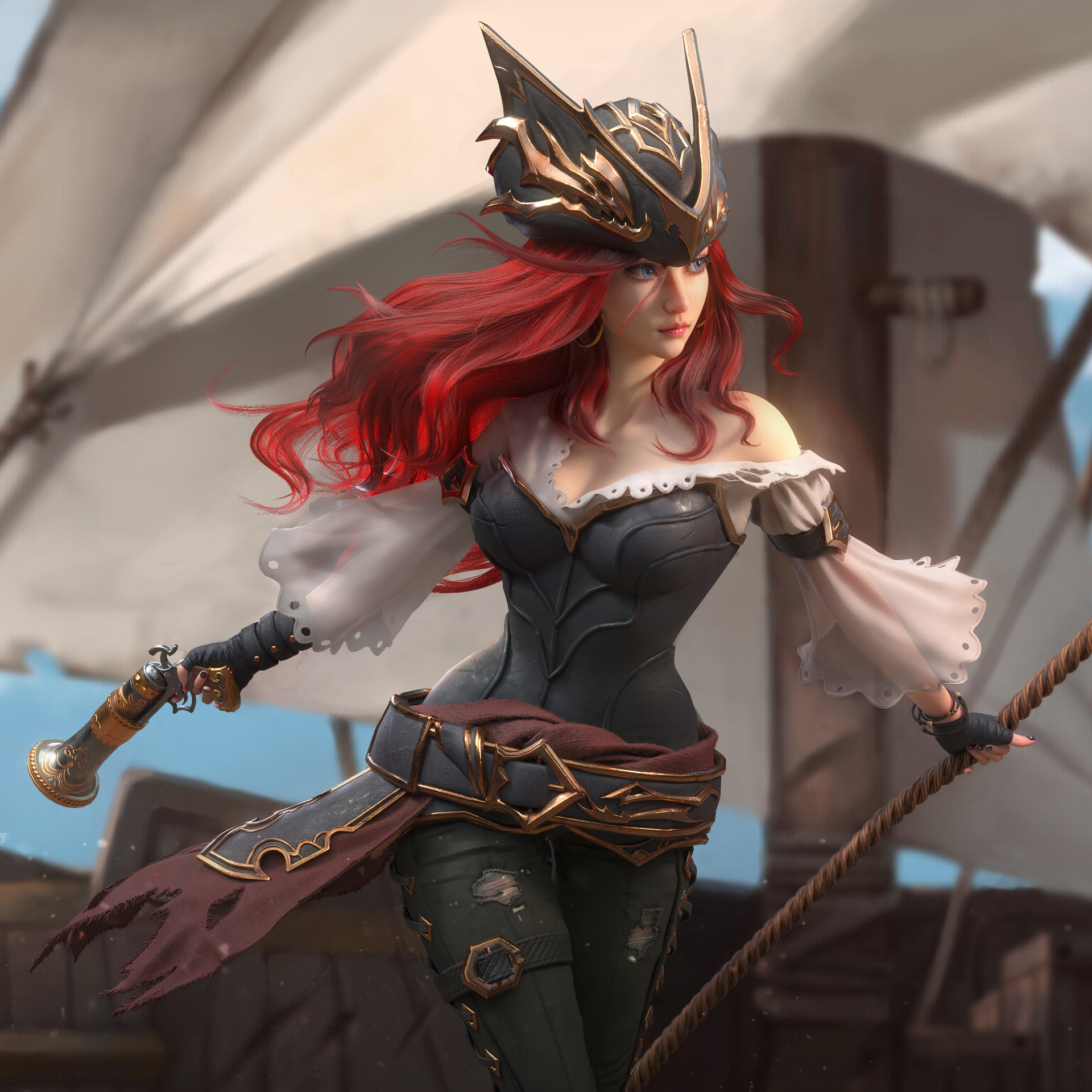 第四期-徐同学制作的赏金美女_依古奈斯作品_角色/人物/生物_cg模型网