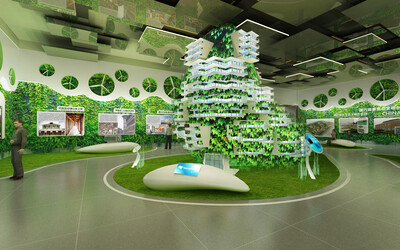 旅游规划展区, 企业展厅,绿色环保,生态博物馆,场景还原,绿色建筑,vr