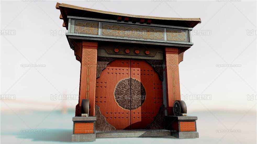 中国大门 国风大门模型-私人住宅模型库-3ds Max(.max)模型下载-cg模型网