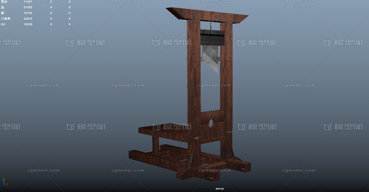 古代刑具 铡刀模型-场景部件模型库-其他模型下载-cg模型网