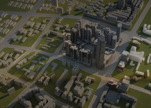 白模 室外建筑  城市建设  城市规划   城市设计 cbd商业  写字楼商业