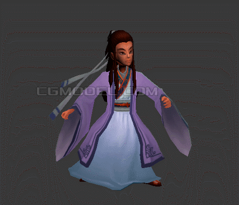 3D模型 古代人 古人 文人 书生 动作模型-男人模型库-3ds Max(.max)模型下载-cg模型网
