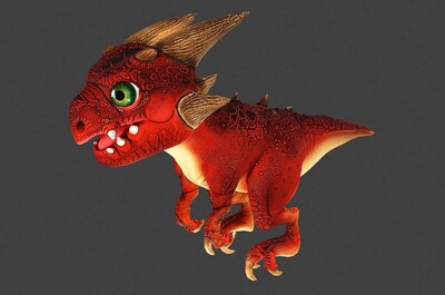 pbr-可爱 异形 恐龙_蜜桃丸子啊作品_动物爬行_cg模型网