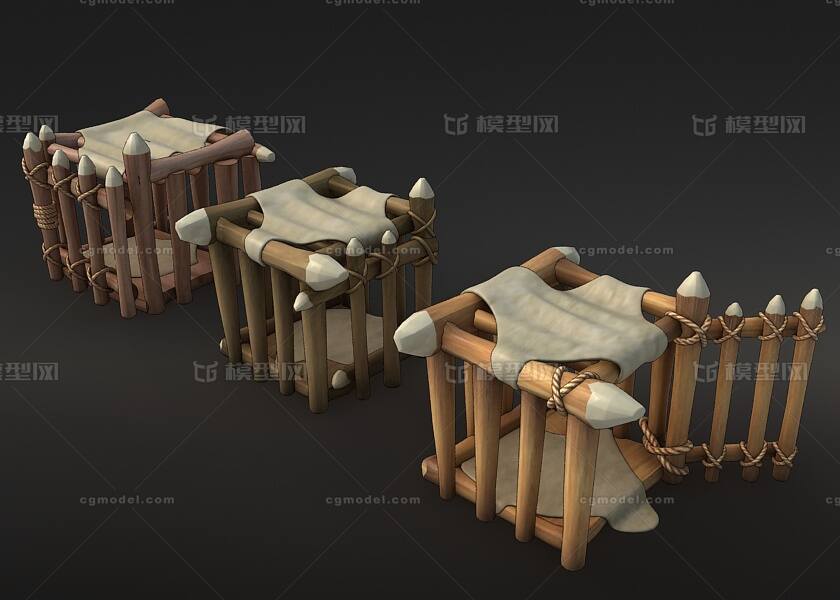 笼子 木笼模型-场景部件模型库-3ds Max(.max)模型下载-cg模型网