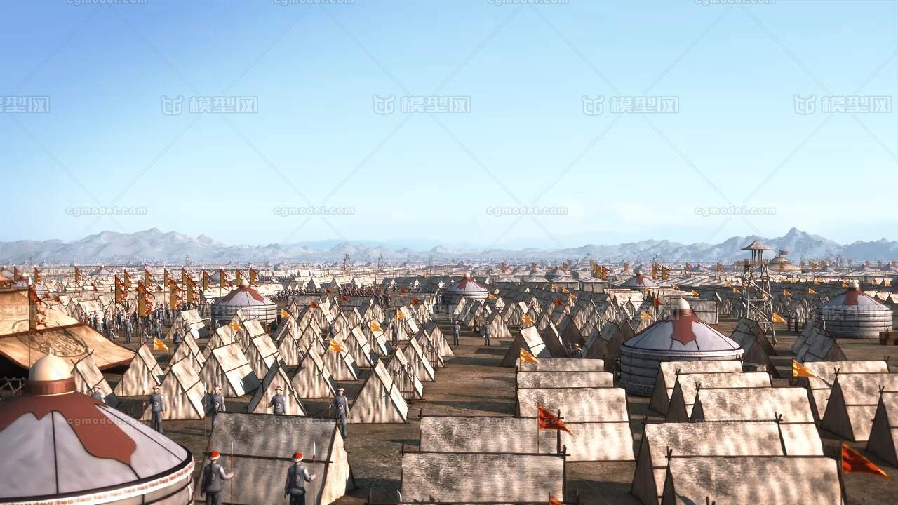 古代军营 清朝军营模型-古代场景模型库-3ds Max(.max)模型下载-cg模型网