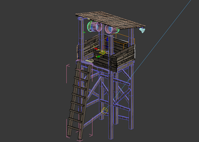 次時代崗哨 塔樓 哨炮樓 復古瞭望臺 _k1to作品_場景場景部件_cg模型