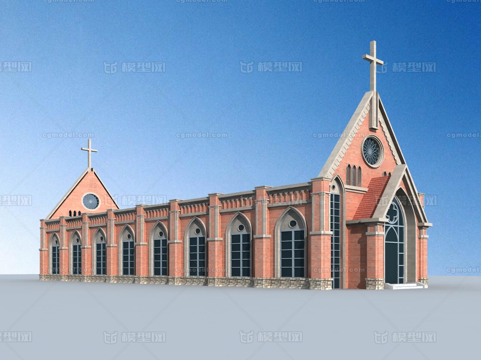 教堂 民国教堂模型-历史建筑模型库-3ds Max(.max)模型下载-cg模型网