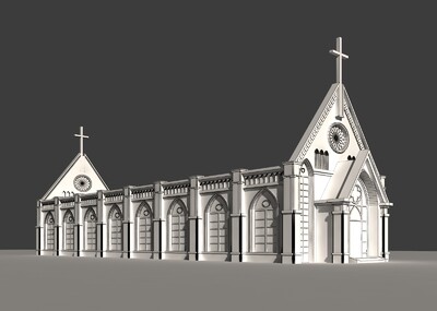 教堂 民国教堂模型-历史建筑模型库-3ds Max(.max)模型下载-cg模型网