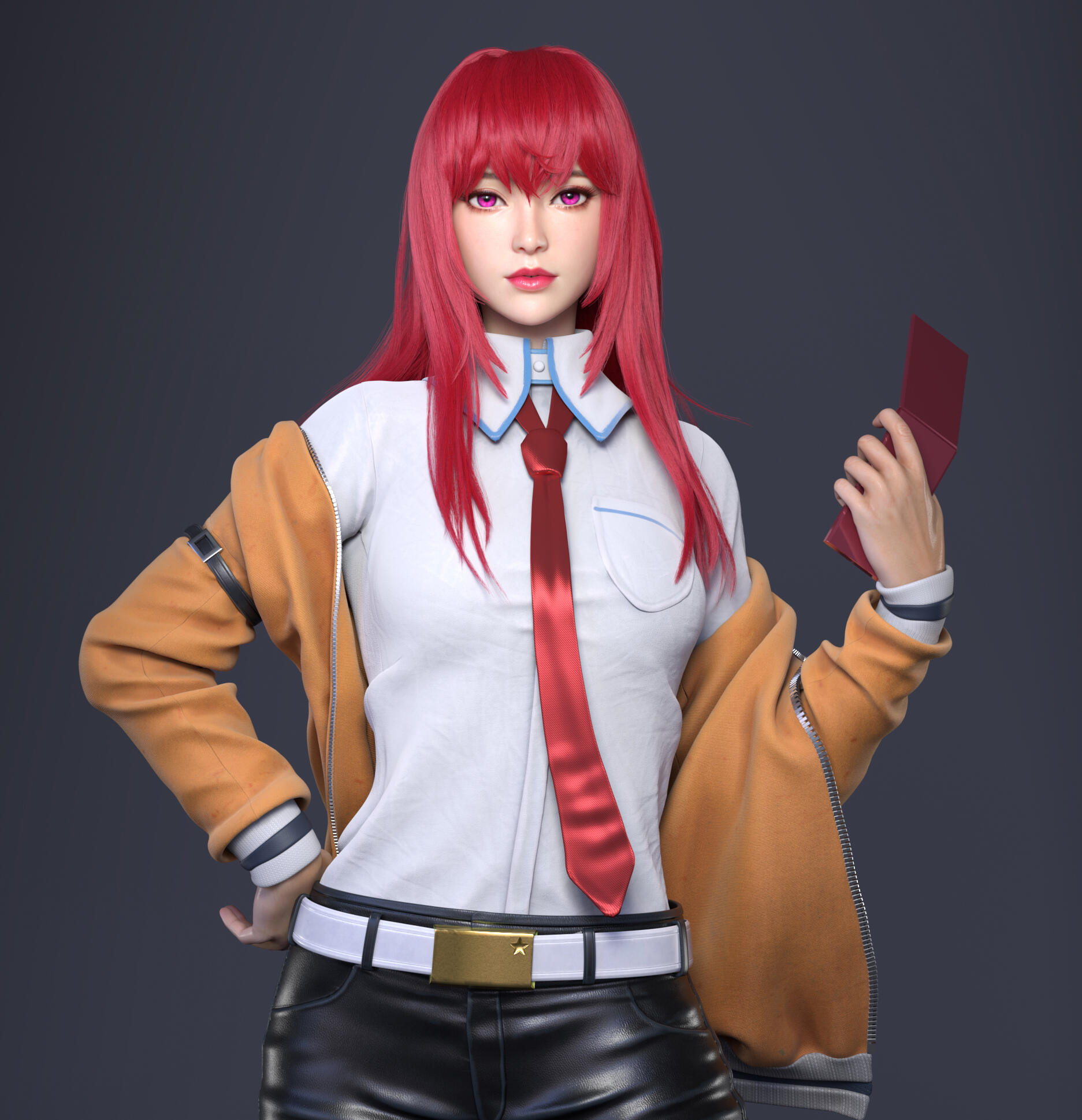 大家好,这是我这一阶段性的学习作品,人设来自日漫命运石之门,加入了