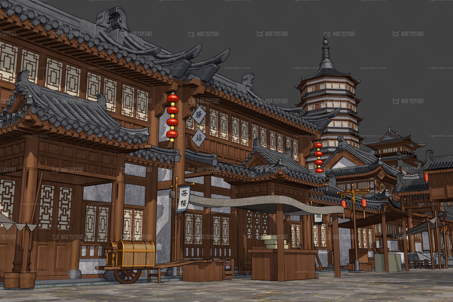 游戏场景 漫画场景模型-古代场景模型库-FBX(.fbx)模型下载-cg模型网