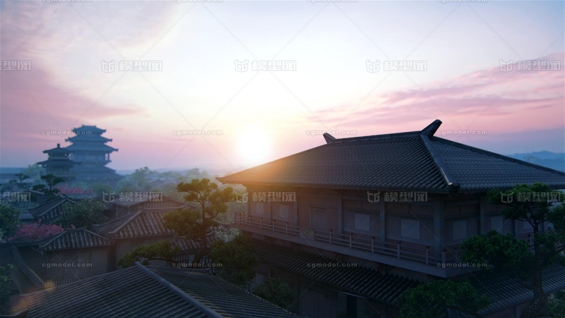 古建 古代模型-历史建筑模型库-3ds Max(.max)模型下载-cg模型网